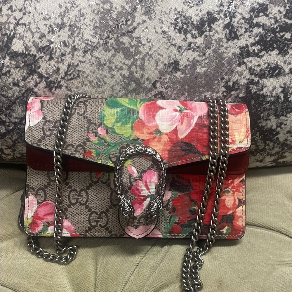 Gucci Red and Brown Crossbody Bag with Signature Design